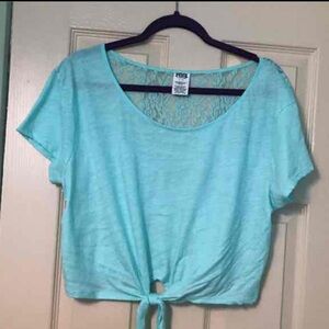 Vs pink lace back top